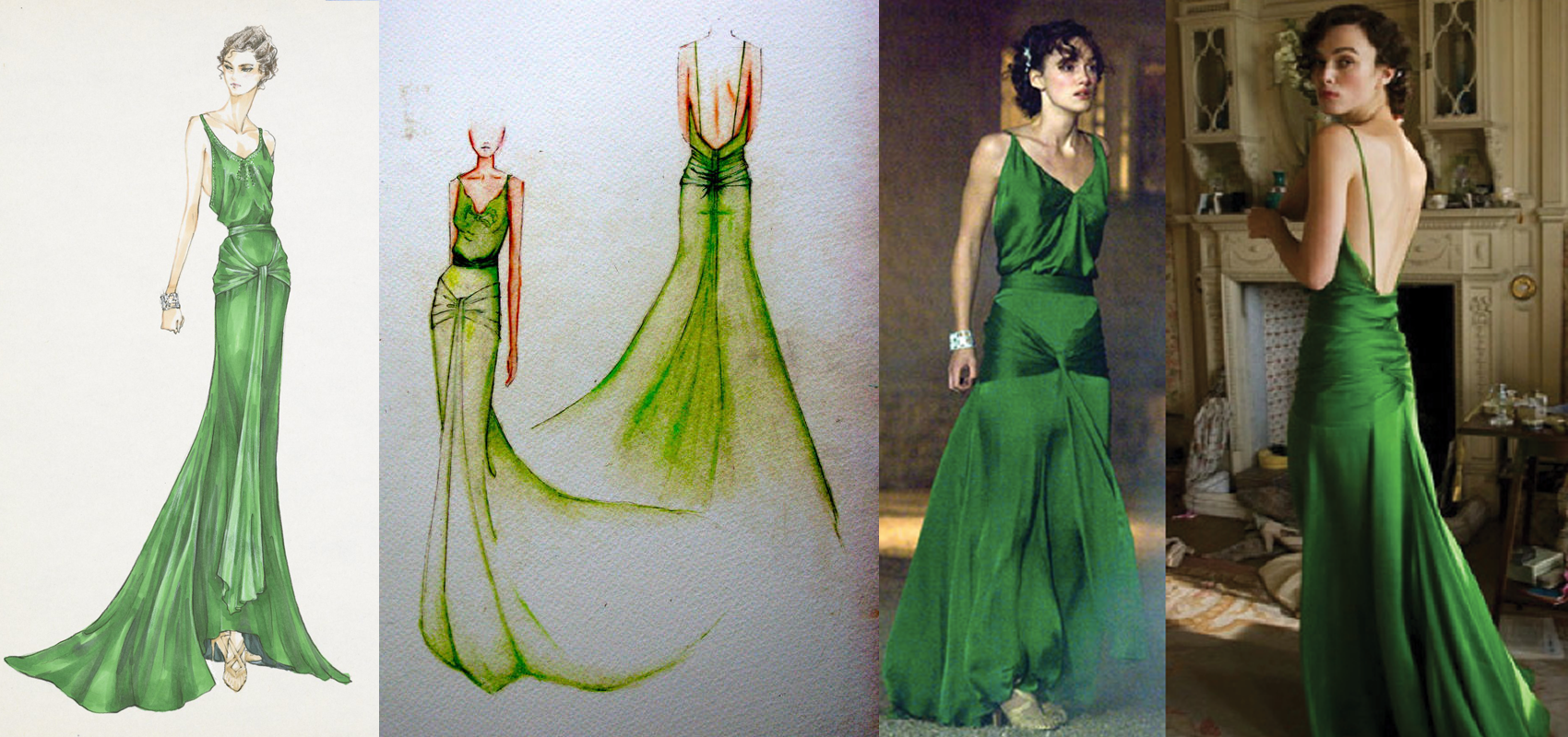 Keira Knightley as Cecilia Tallis wearing the green dress in Atonement