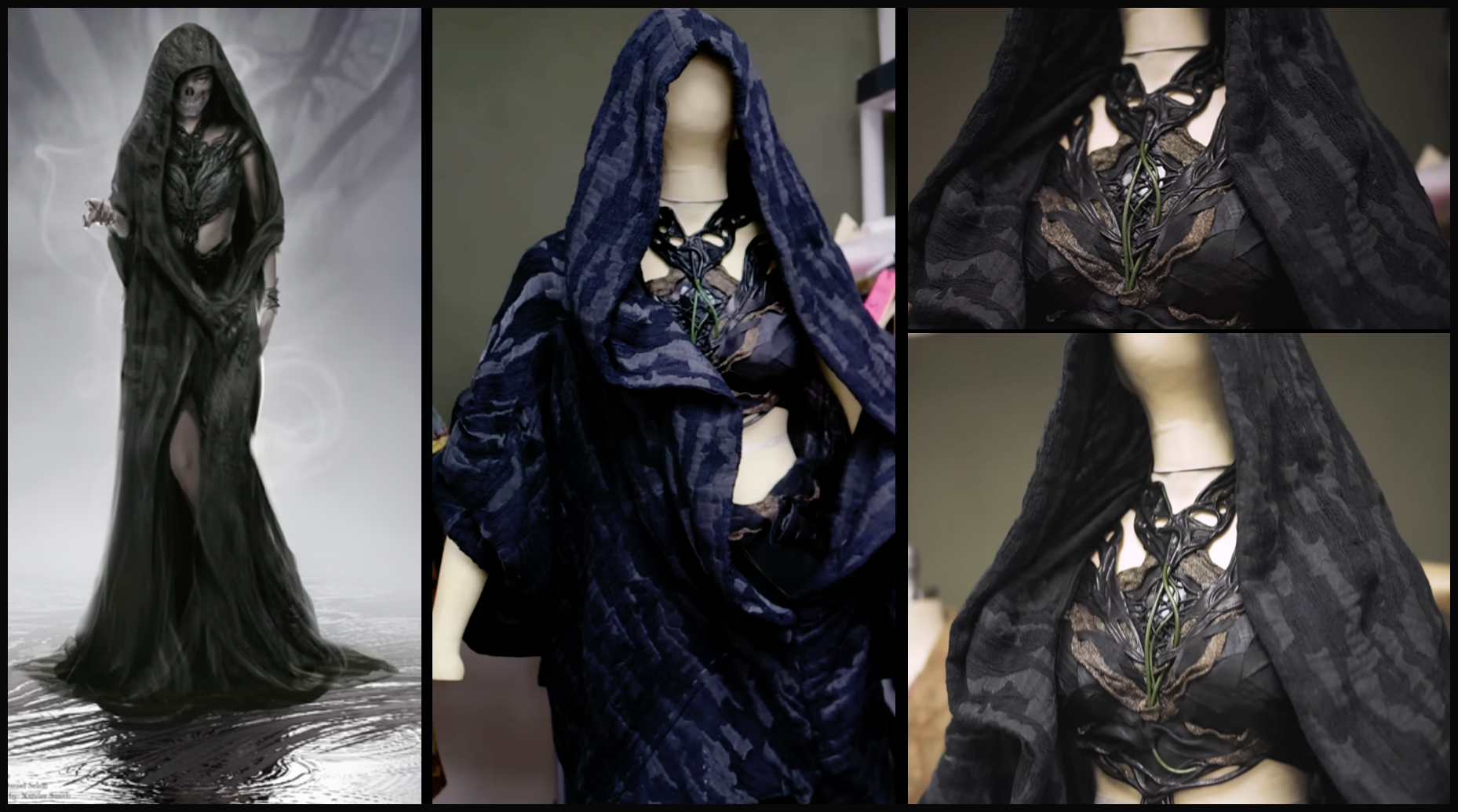 Death costume detail with vine motifs